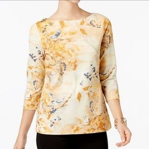 🌺 CHARTER CLUB Petite Stretch Knit Tee Shirt Top